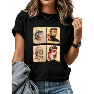 Four Ninja Turtles Portraits Women Men T-Shirt Cotton Clothing