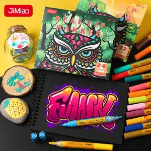 Double-Ended Acrylic Marker Pens for Kids Art Drawing, Washable Layering Markers Set, 24 Colors for Creative Fun & School Use