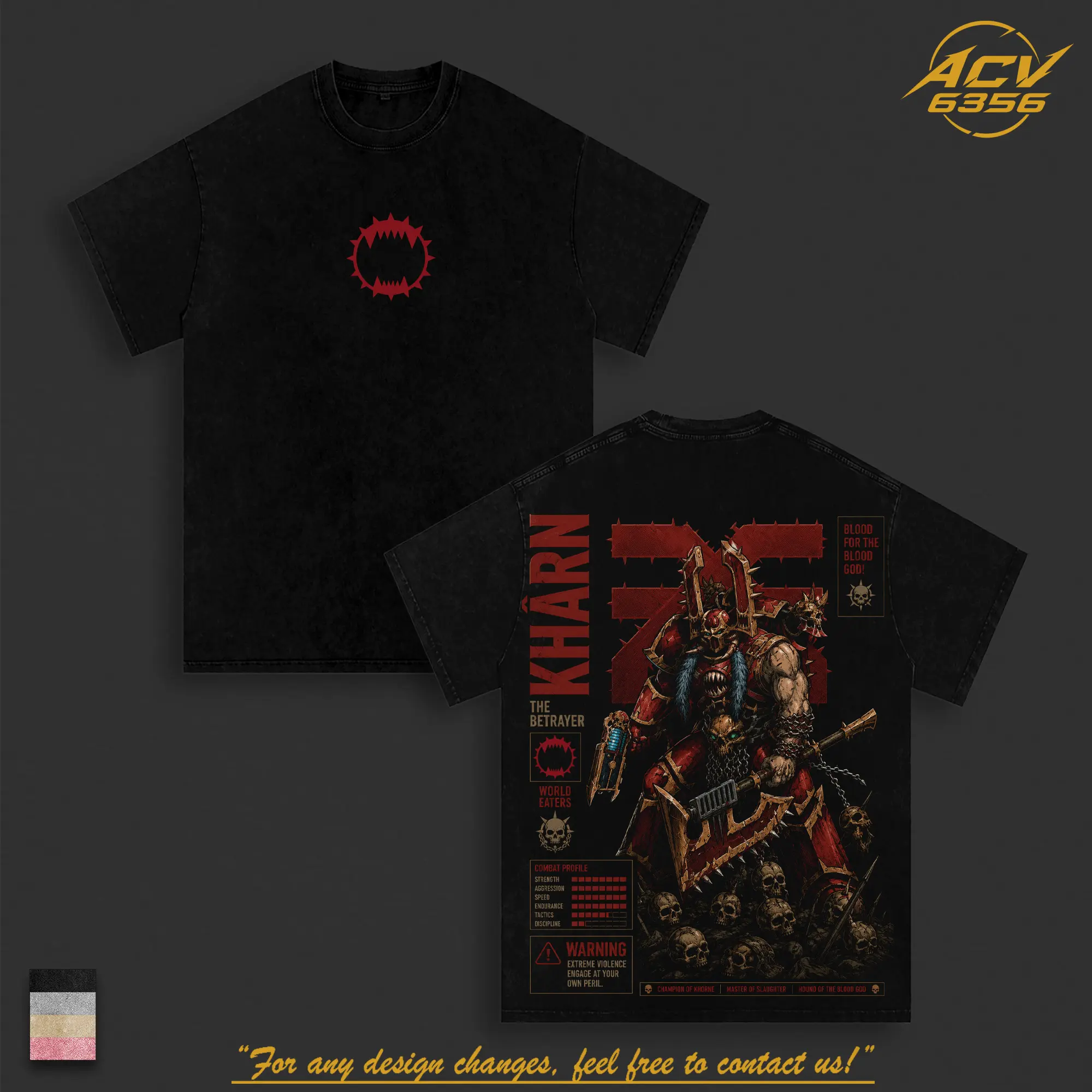Warhammer 40K Khârn the Betrayer Vintage Washed Graphic Tee, World Eaters Chaos Space Marine Shirt, Gorechild Axe Grimdark Streetwear, Khorne Berserker Heavyweight Cotton T-Shirt, Betrayer Y2K Retro Gaming Apparel, Premium Unisex Fan Gift