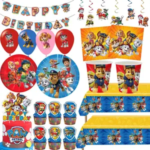 Birthday Party Decor Paw Patrol Birthday Disposable Cup Tablecloth Plate Napkin Baby Shower Paw Patrol 4th Birthday Party Favors