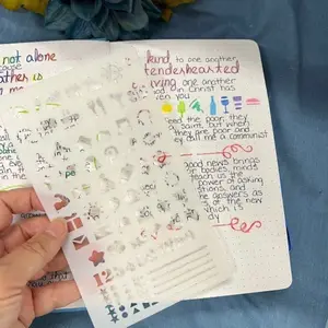 20pcs Journaling Stencils Set with A5 Dotted Grid Notebook or Refill Paper - 100gsm Premium Bujo Starter Kit for Productive Planning