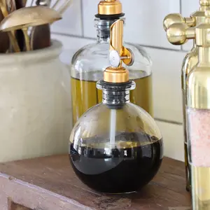 Glass Apothecary Bottle with Weighted Pour Spout - 8.5 oz