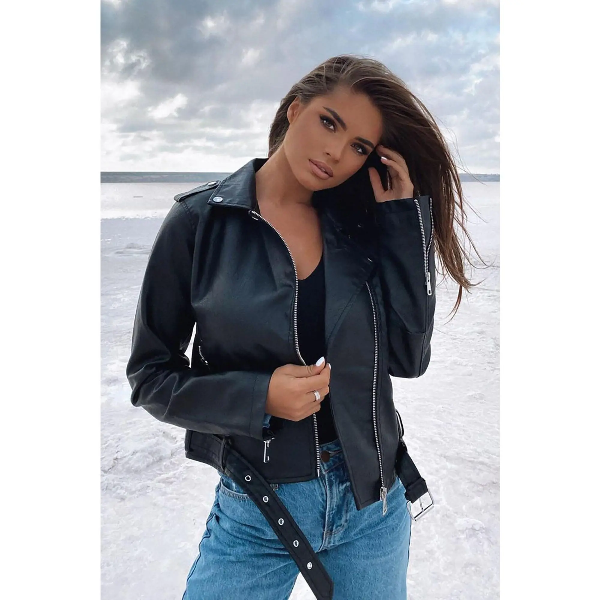 Araxie Vegan Leather Jacket - Black Araxie Vegan Leather Jacket - Black