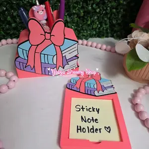 Books Desk Decor, Books Pen Holder, Bow, Books Sticky Note Holder, Office Decor, Pen Holders, Brush Holder, Pencil Holder, Note Holder, Sticky Note Holder