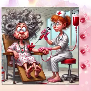5D DIY Full Drill Round Diamond Painting - Diamond Art Painting Kit Medical Scene, Infusion Needle, Funny Style Mosaic, Canvas - DIY Decorative Painting, Home Wall Decor, Suitable for Halloween and Christmas, Birthday and Anniversary Gifts.
