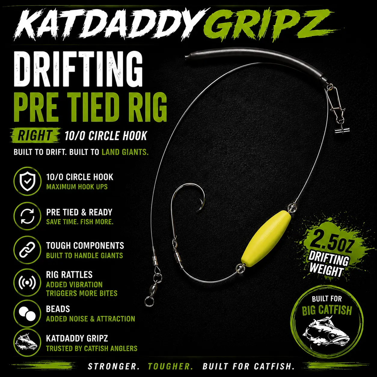 KatDaddyGripz Pre Tied Drifting Rig with 2.5oz weight