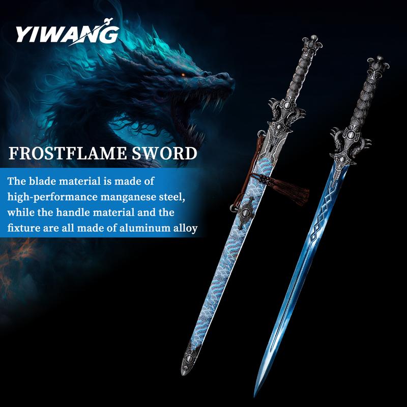 Handmade Chinese Sword - Full Tang Dynasty - Heat-Treated Blade, Blue Dragon Handle - Authentic Ancient Chinese - Collector'S Display or Martial Arts Training - Luxury Sword Sheath - Historical Replica - Ideal Gift for Martial Arts &