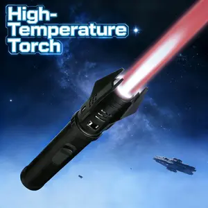 Windproof Butane Torch Lighter | Adjustable Jet Flame With Safety Lock, 360° Turbine Ignition Gun Design, Metal & Battery-Free, Ideal For Camping, Bbq, Cooking, Welding & Outdoor Activities (Butane Not Included)
