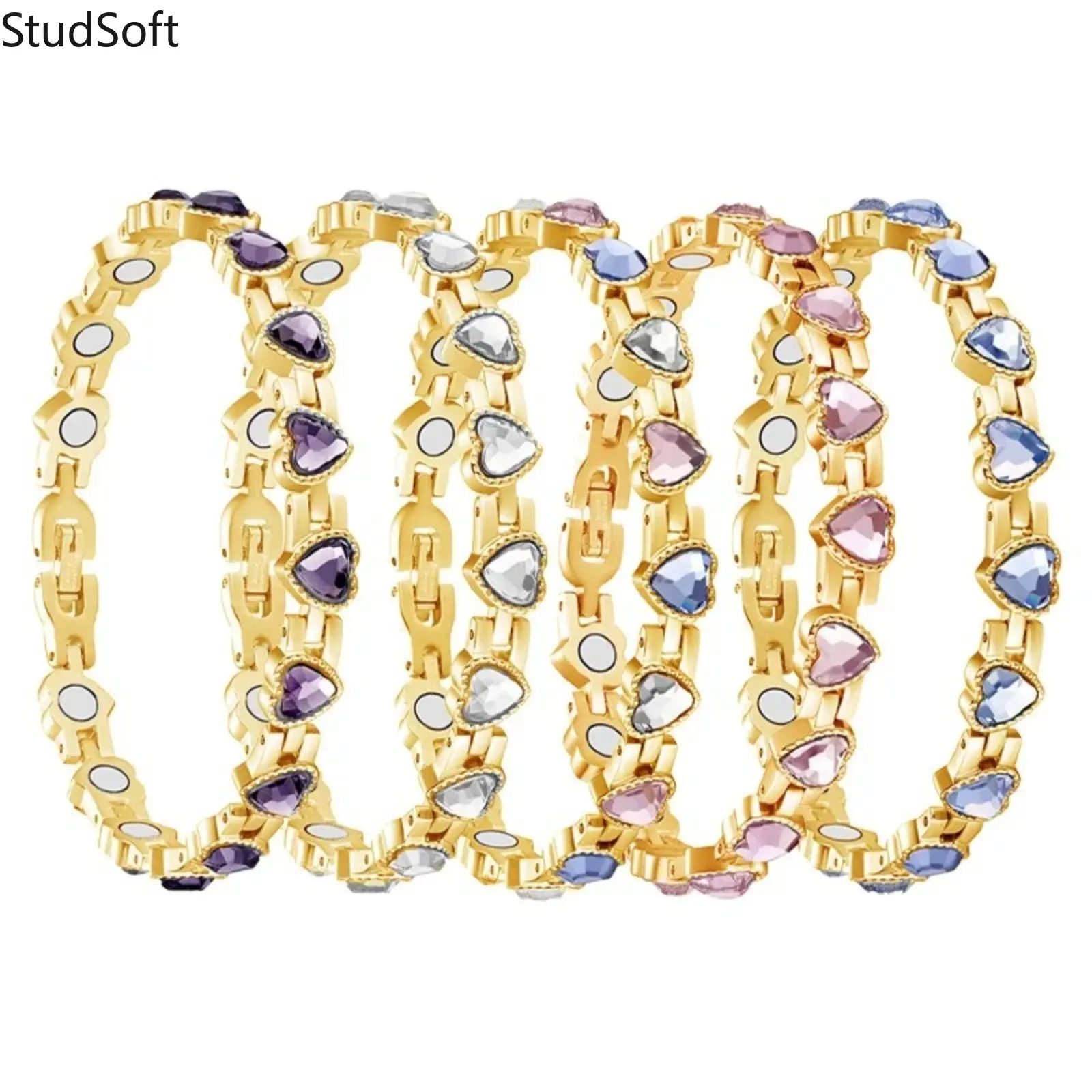 Women's Fashion Jewelry with Colorful Gemstone Accents, Adjustable Interlocking Link Style Wrist Accessory, 2026 New Design, Bracelet, Female, Daily Wear, Gemstone Set, Adjustable Wristband, Interlock Links, Rope Material, Set Gemstones,sohochic