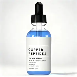 Copper Peptide Facial Hydrating Serum Essence, Contains Hyaluronic Acid, 30ML, Moisturizes, Tightens, Smooths, Brightens, Suitable for All Skin Types, Brightening Facial Serum