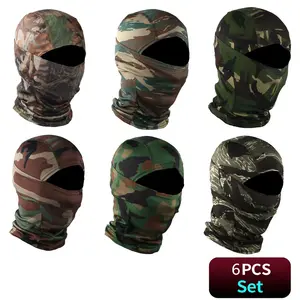 [Father's Day Gift] 6PCS Camouflage Tactical Balaclava Face Masks - Durable, Washable Outdoor Sports Gear with UV Protection for Motorcycle Riding, Hiking
