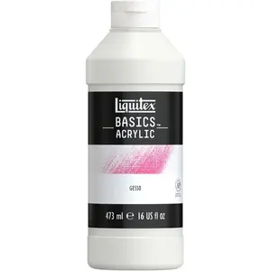 Liquitex BASICS Gesso Surface Prep Medium, 473ml (16-oz) Bottle, White