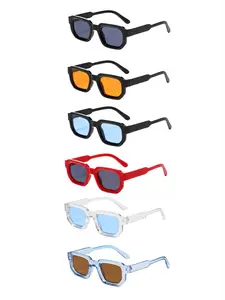 6-Pack Retro Rectangle Sunglasses for Men & Women – UV400 Protection, Luxury Vintage Eyewear