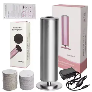 Electronic Foot File Grinder with 60pcs Replacement Sandpaper Disk Electric Callus Remover Pedicure Tool for Hard Skin Calluses Nail Care Manicure Smooth