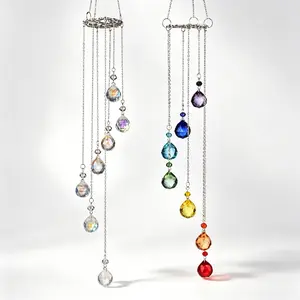 Tree of Life Hanging Sun Catcher, Seven Color AB Lantern Decorative Ball Crystal Wind Chime, Rainbow Maker, Used for Home, Garden, Window, Wedding Decoration, Festival Gifts, Friend Gifts Bedroom,Hangable Home Ornaments
