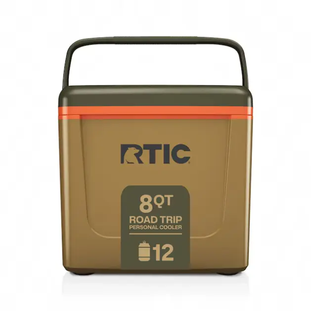 RTIC Road Trip 8 Quart Hard Cooler Trailblazer, Personal Insulated Ice Chest for Lunch, Camping, Hiking, Fishing, Beach, Tailgating, Portable Leak Resistant Cooler, Durable Outdoor Cooler for Food and Beverage Storage