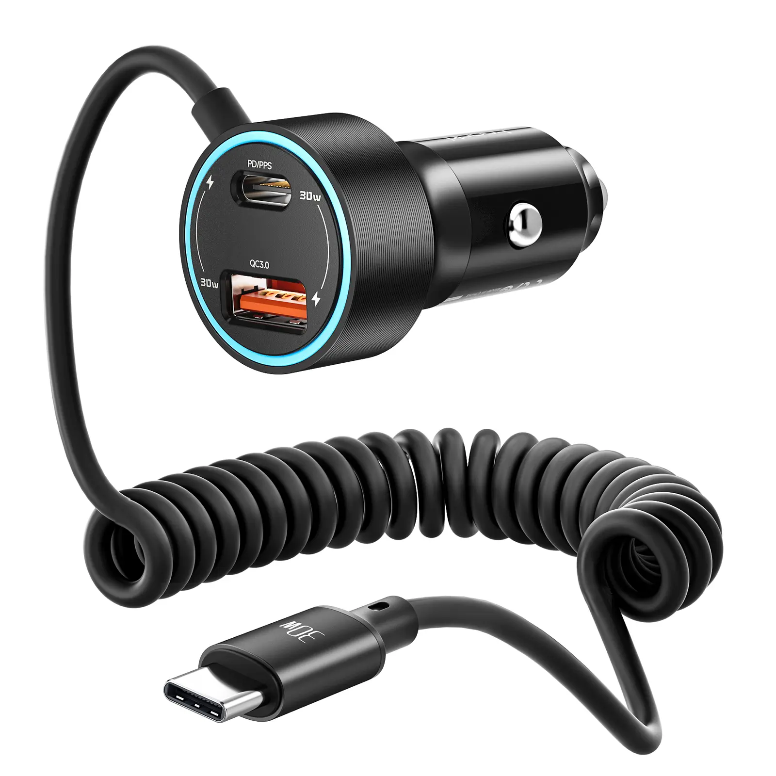 cigarette lighter usb c charger Toocki 60W Car Charger USB C,toocki 3-Port Cigarette Lighter USB Charger PD  & QC3