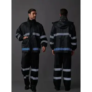 2pcs set of top and bottom raincoat and rain pants with pockets for outdoor hiking and work, suitable for both men and women, available in multiple colors