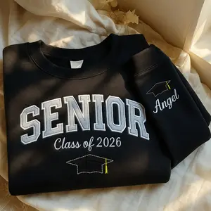 Embroidered Senior Sweatshirt, Senior Sweatshirt, Senior Gift, Senior Night, Senior Hoodie, Senior 2026, Unisex Senior Sweatshirt