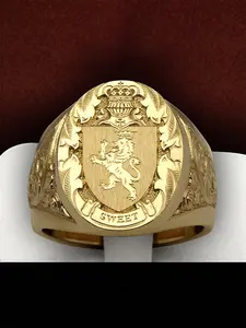 1 PC Fashion Lion Ring For Women&Men For Valentine's Day Gift Anniversary Party Band Jewelry