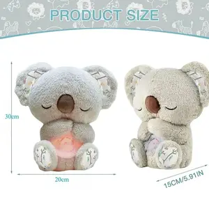 HOT Koala Plush Sleep Aid with Soft Glow Night Light Calming Music and Simulated Breathing Comforting Bedtime Comfort Toys