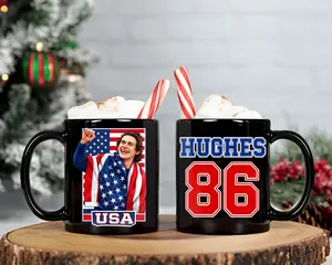Jack Hughes USA Men's Hockey 2026 Champions Coffee Mug, Patriotic Hockey Coffee Cup, Winter Games Inspired Fan Mug, Team USA Hockey Gold Mug, American Hockey Pride Gift