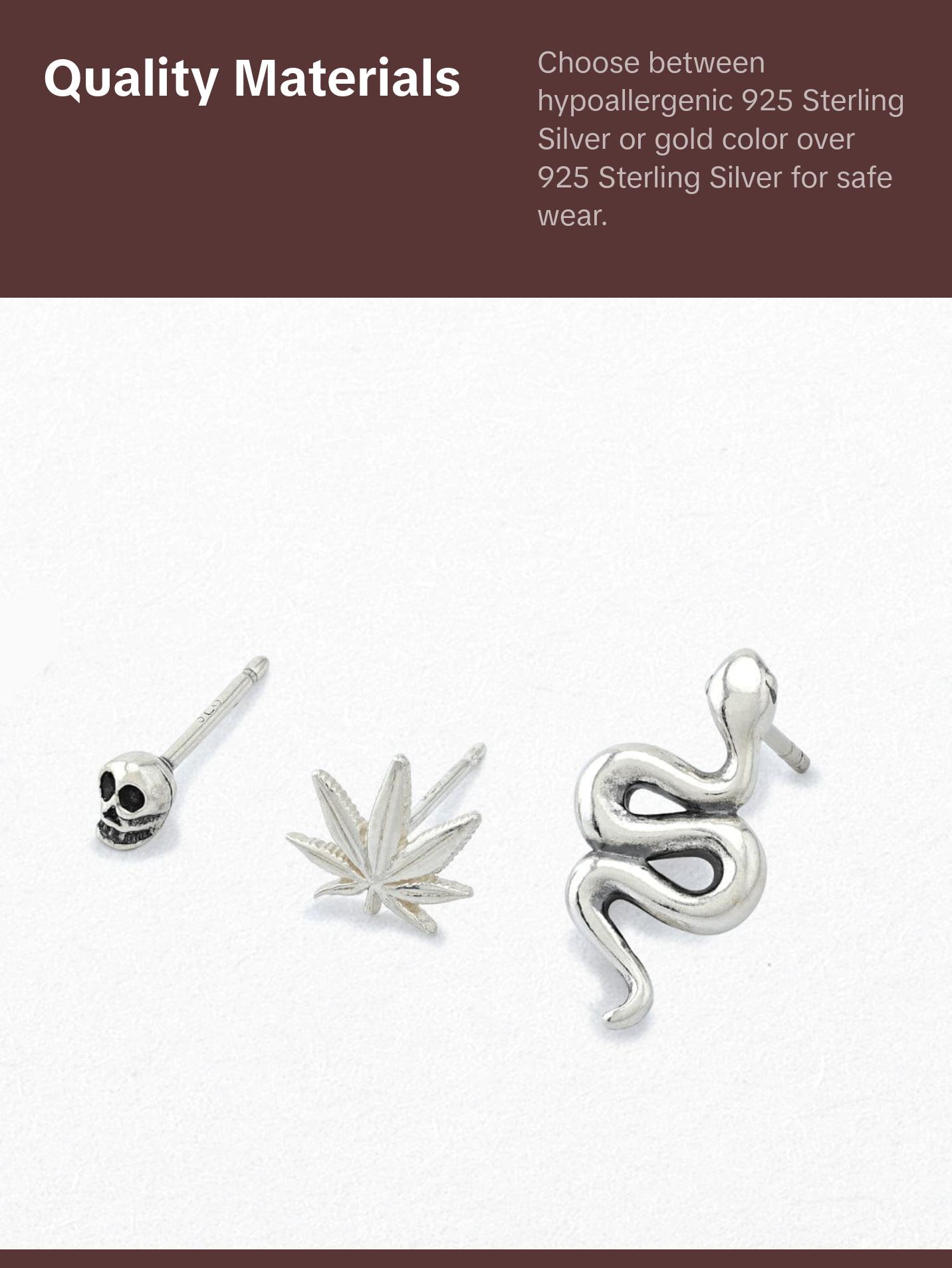 Marijuana Leaf Studs