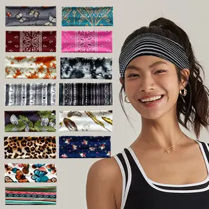 Headband Bohemian Yoga Sports Headband Antiperspirant Stretch Cotton Headband Knotted Headscarf