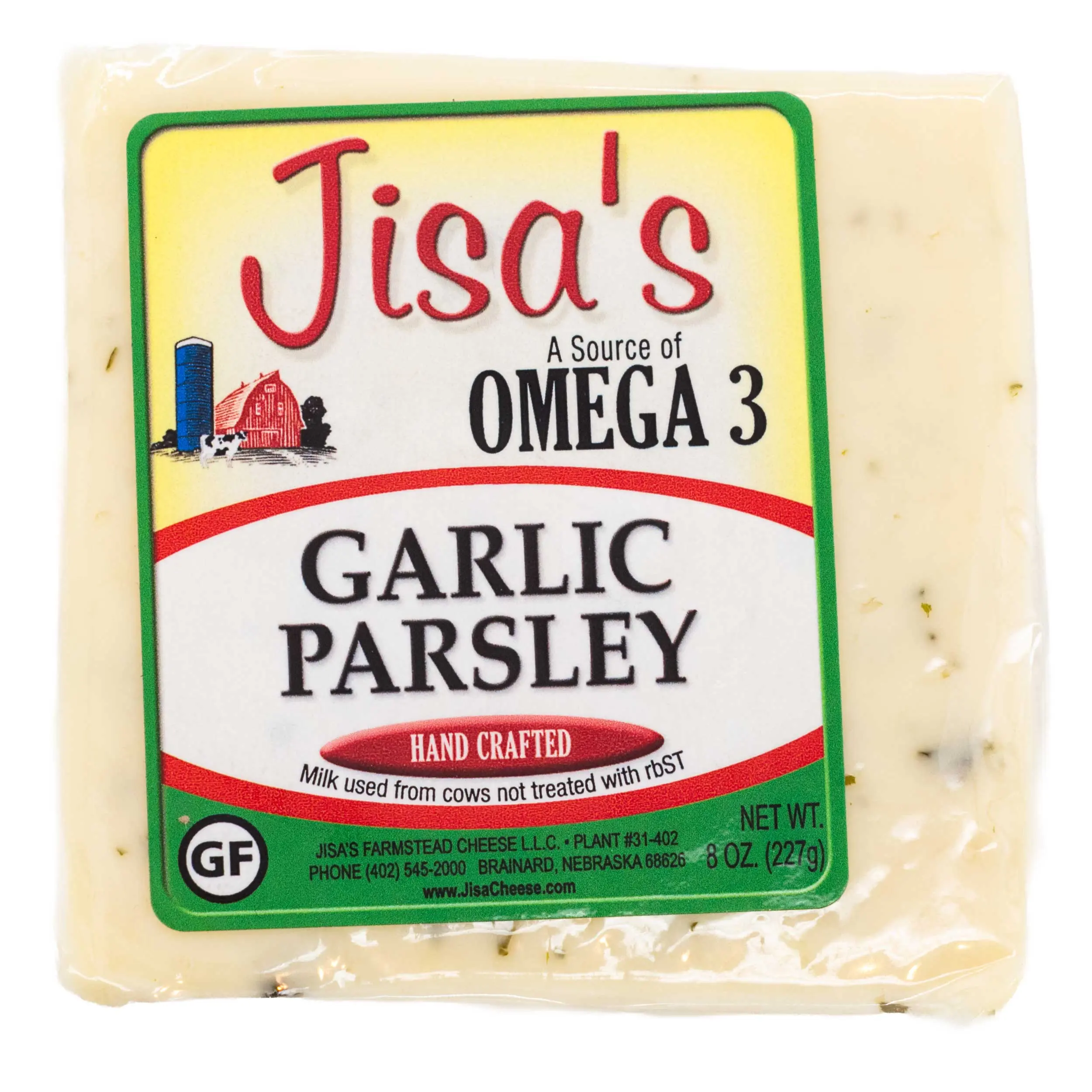 Garlic Parsley Cheese Block | 8 oz | Jisa's Farmstead Cheese