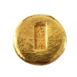 Brass Antique Style Gold Ingot Set | Faux Yuanbao & Gold Bar | Vintage Craft Collectible Not Real Gold