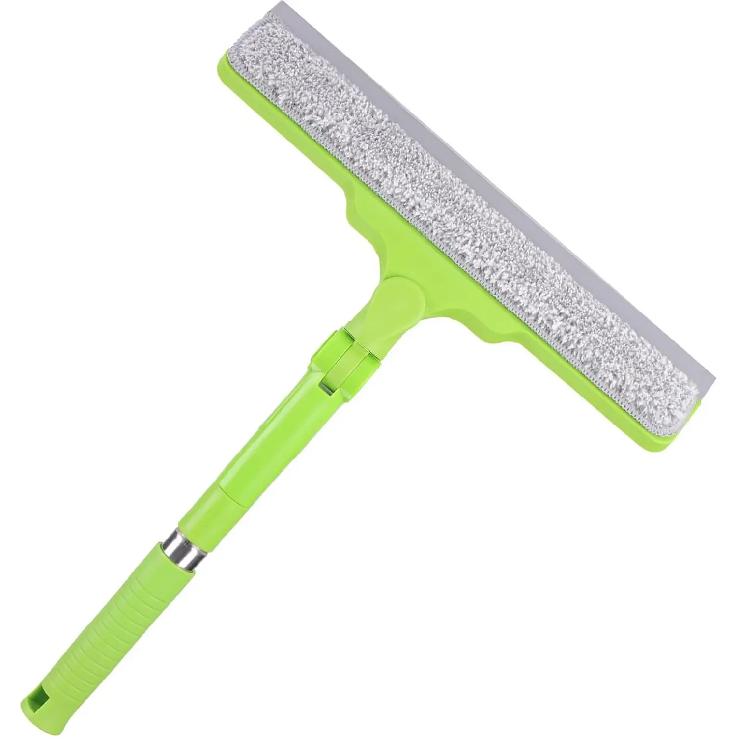 12-in Blade Universal Glass Cleaner Squeegee - 15-in Long Handle Home Bathroom Tool for Glass Doors, Windows