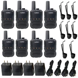 8 pack Radtel RT12 Rechargeable Walkie Talkies for Adults Long Range Handheld FRS Two Way Radio 16CH Handsfree VOX for Camping Hiking