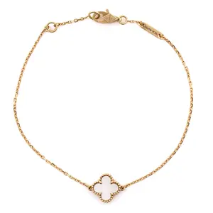 Pre-owned Van Cleef & Arpels Sweet Alhambra Bracelet 18K Yellow Gold and Mother of Pearl by Rebag