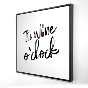 360 stand Artistic Modern Minimalist Framed Kitchen Décor Print, 36x36 in Wine O'Clock 2 Gastronomy Wall Art, Ideal Home Decor Gift for Home Supplies Posters & Prints, Decoration, Artwork