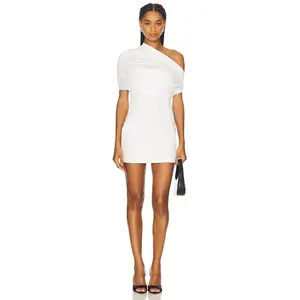 SER.O.YA Selma Mini Crepe Dress in Porcelain