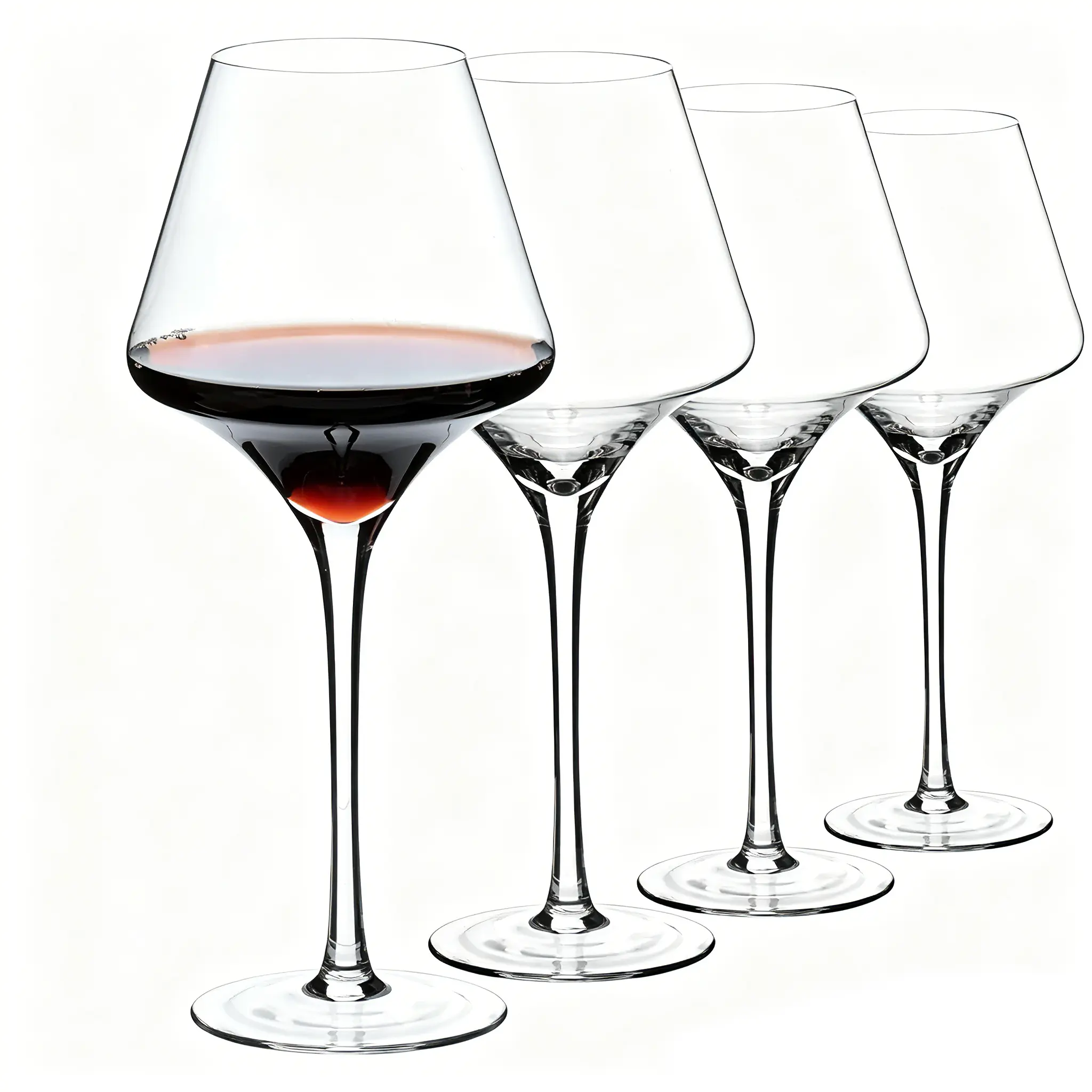 Red Wine Glasses Set of 4 – 20 oz Premium Crystal Wine Glassware With Long Stem – Hand Blown Large Burgundy Wine Glasses for Wedding Anniversary Christmas, Wine Lover Gifts