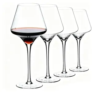 Red Wine Glasses Set of 4 – 20 oz Premium Crystal Wine Glassware With Long Stem – Hand Blown Large Burgundy Wine Glasses for Wedding Anniversary Christmas, Wine Lover Gifts