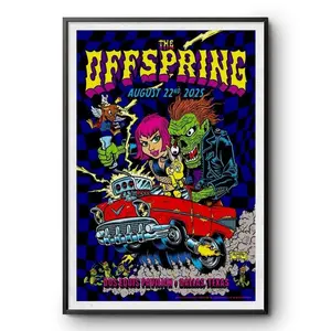 The Offspring Poster 2025 Dallas TX Dos Equis Pavilion Concert Art Print
