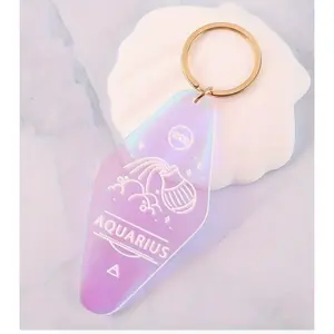 Holographic Astrology Motel Keychains Horoscope Bag Charms