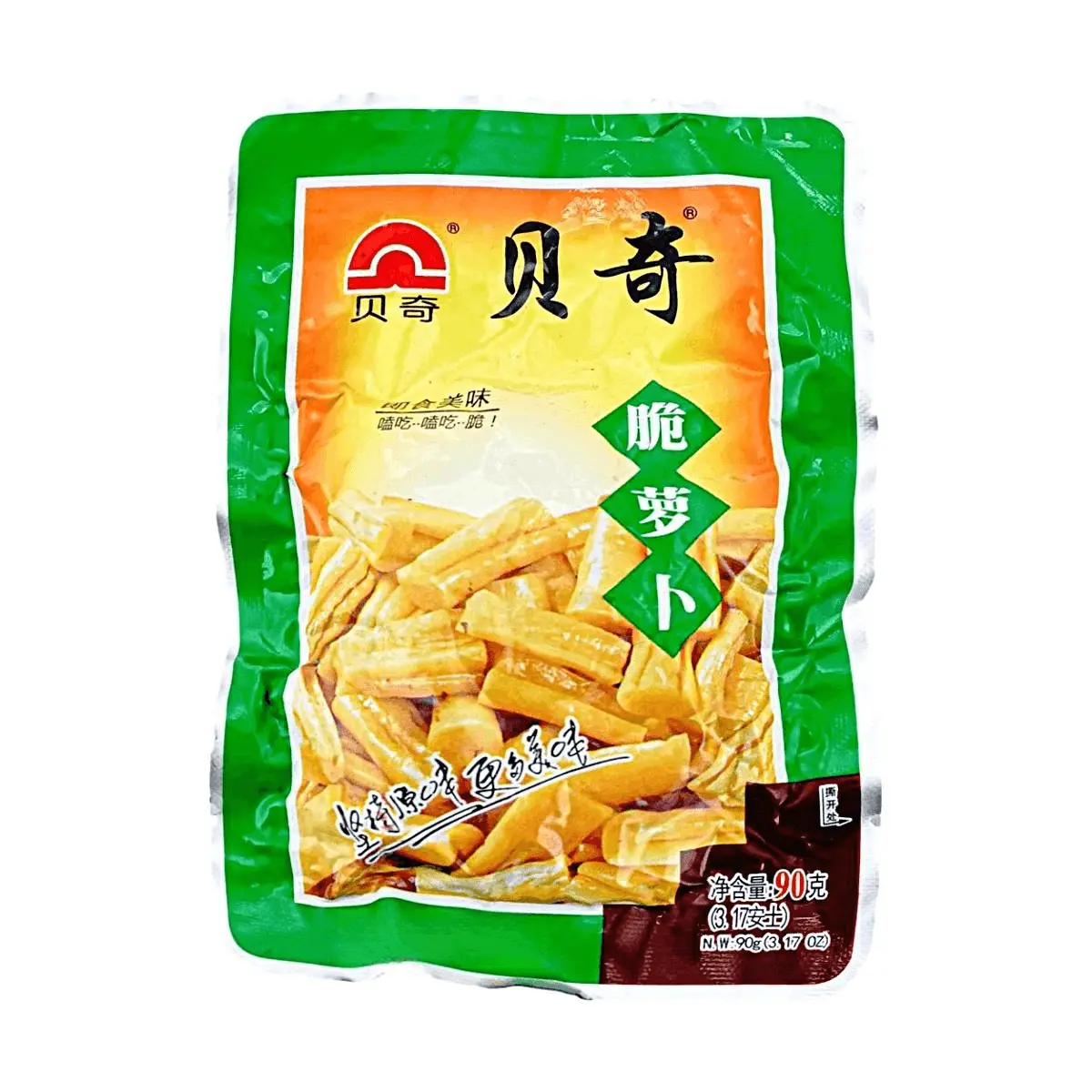Beiqi Crispy Pickled Radish 90g - Savory, Tender, Appetizing Snack