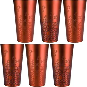 Arora Metal Color-Changing Red Tumbler, Aluminum 30oz Cup, Set of 6