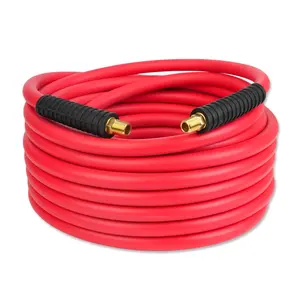 Aain 3/8"50ft Hybrid Air Compressor Hose with Bend Restrictors, All-Weather Flexibility, Kink-Resistant Design, MNPT Brass Fittings, for Air Tools, Pneumatic Systems, Automotive & Industrial Use