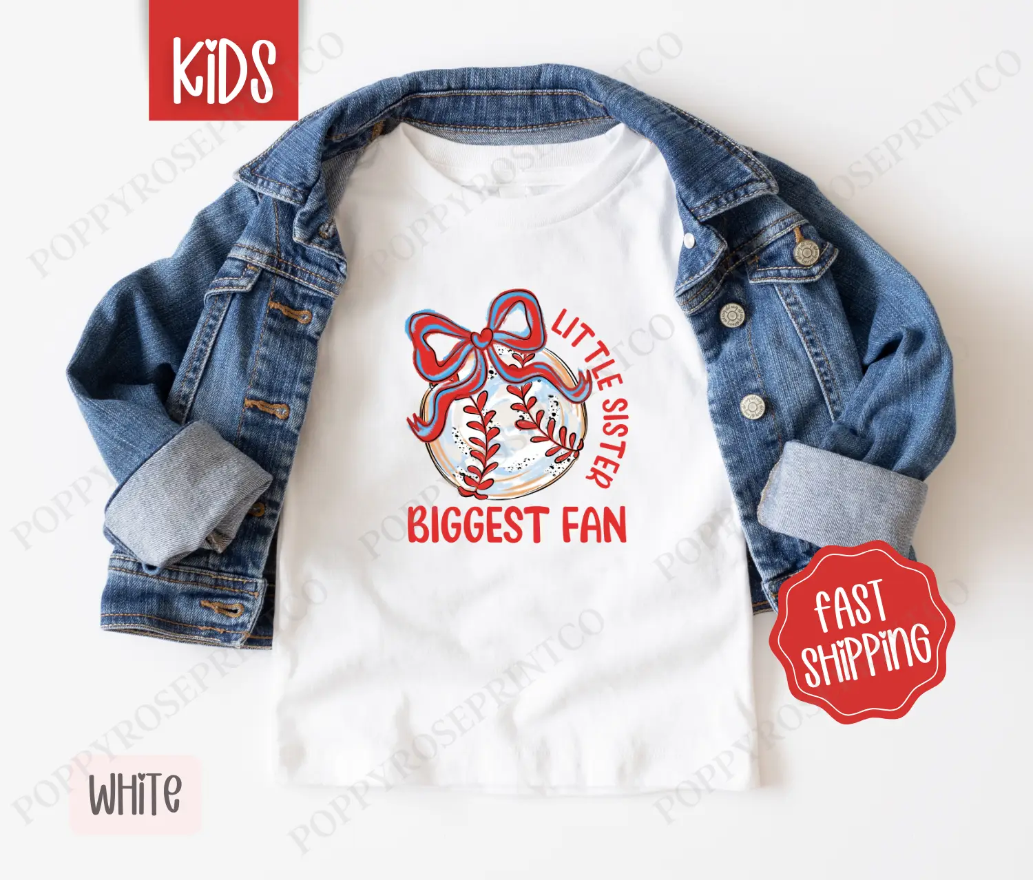 Little Sister Baseball Shirt, Children's Baseball Tee, Sports Sister Shirt, Youth Sister Baseball Tee