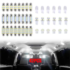 42 Pieces Interior Car Lights, Super Bright White Dome Map Tail Cab Lights Bulb Kit Set , DE3175 T10 31mm 41mm 194 LED Bulb for Your Trucks Width Lamp(White)