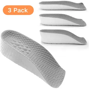 Height Increase Insoles for Men and Women, Foot Arch Contour Shoes Lifts for Men Orthopedic Heel Lift Cushion Gel Leg Discrepancy Balancer (Grey/Pink,3 Pairs - 1.5cm 2.5cm 3.5cm)