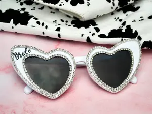 Rhinestone White Bride Sunglasses