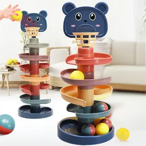 Montessori Children Rolling Ball Game, Toddler Educational Stacking Track Toy, Safe Non-Toxic Design, Develops Motor Skills