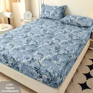 3pcs Bluebell Flower Bedding Set, King/queen Size, Soft Breathable Fabric, Easy Care, Dustproof, All-Season Use