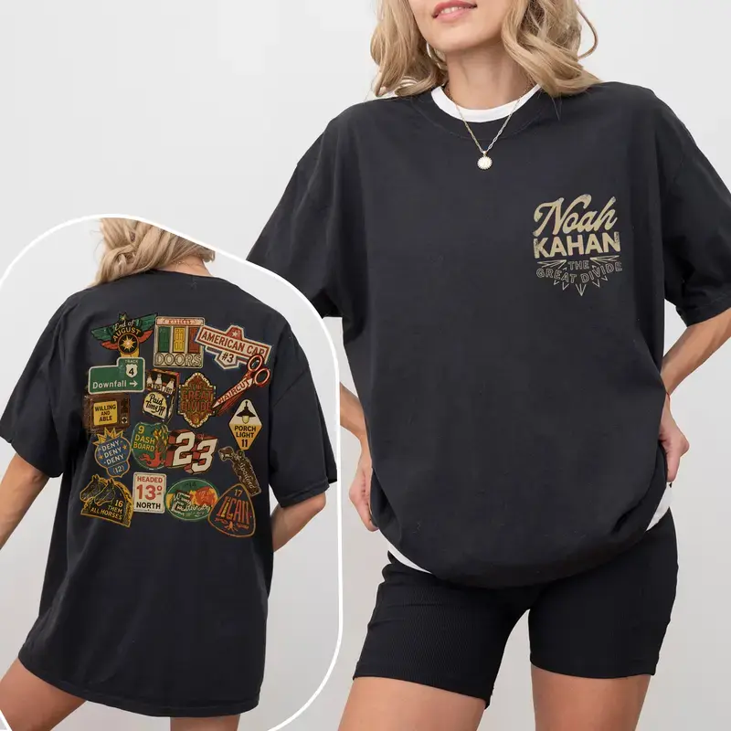 Noah Kahan Shirt, Indie Folk Concert Tee, Porch Light Song Shirt, Back Print Unisex Tee, Gift For Fans, Menswear, Womenswear