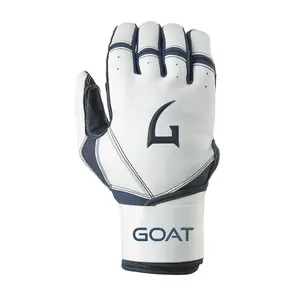 Origin Series Long Cuff White and Navy Blue Batting Gloves Origin Series Long Cuff White and Navy Blue Batting Gloves